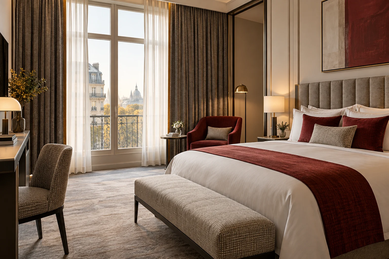 Hotel curtains, bed textiles and upholstery